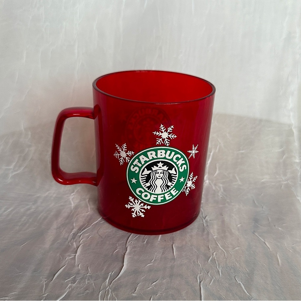 3/$20💥 Starbucks Iridescent Red Logo Plastic‎ Coffee Mug Cup